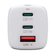 Onasi Hišni polnilec adapter FlashBang Gun Fast Charge PD 65W vhod 1x USB A in 2x Type C bel