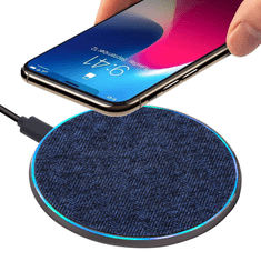 RivaCase Brezžična polnilna postaja, brezžični polnilec VA4915 BL3 QC Fast Charge 10W - Samsung Galaxy S23 / iPhone 14 - moder