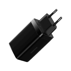 BASEUS Adapter CCGP050101 hišni polnilec 220V Gun3 Pro QC/PD 65W vhod 2x Type C 1x USB-A - Original (EU Blister) črn