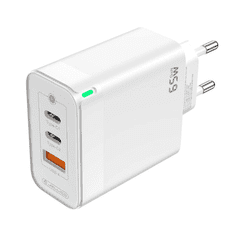 Jellico Hišni polnilec adapter C79 220V Gun Quick Charge PD 65W vhod 1x USB A in 2x Type C - (s kablom Lightning- TypeC) 3.0 bel