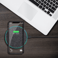 RivaCase Brezžična polnilna postaja, brezžični polnilec VA4915 GR3 QC Fast Charge 10W - Samsung Galaxy S23 / iPhone 14 - črn