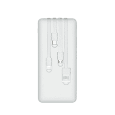 RivaCase Prenosna baterija VA2220 ("Powerbank") 20.000 mAh 10W, bel z LCD ekranom in 4 podatkovni kabli (MicroUSB, Type-C, Lightning, USB-A)
