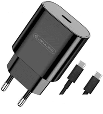 Jellico Hišni polnilec C35 (Quick Charge) 25W vhod Type-C z Type-C podatkovnim kablom, Original (EU Blister), črn