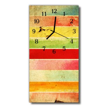 tulup.si Steklena navpična ura Pisane barve stene 30x60 cm Črne kazalke