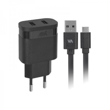 RivaCase HIŠNI POLNILEC VA4122 2,4A + podatkovno polnilni kabel MicroUSB