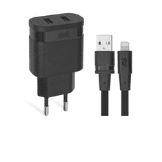 RivaCase Hišni polnilec PS4125 BD2 3,4A + podatkovno polnilni kabel Lightning Apple iPhone 13