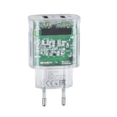 RivaCase Hišni polnilec VA4123 TD1 3,4A 2x USB + podatkovno polnilni kabel Micro USB - prozoren