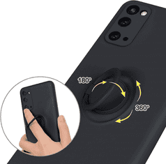 Onasi Silikonski ovitek Liquid Ring za Samsung Galaxy A52 A525 LTE /A52 A526 5G / A52s A527 - črn