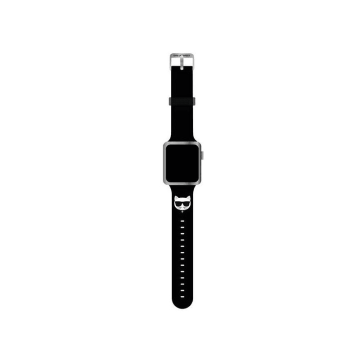 Karl Lagerfeld Silikonski pašček za uro Apple Watch 42 / 44 / 45 mm - Choupettes Head črn - KLAWLSLCK
