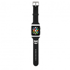 Karl Lagerfeld Silikonski pašček za uro Apple Watch 38 / 40 mm - Choupettes Head črn - KLAWMSLCK
