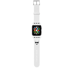 Karl Lagerfeld Silikonski pašček za uro za Apple Watch 38 / 40 mm - Choupettes Head bel - KLAWMSLCW