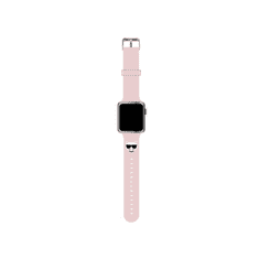 Karl Lagerfeld Silikonski pašček za uro za Apple Watch 38 / 40 mm - Choupettes Head roza - KLAWMSLCP