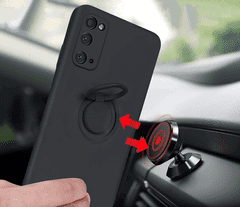 Onasi Silikonski ovitek Liquid Ring za Samsung Galaxy A52 A525 LTE /A52 A526 5G / A52s A527 - črn