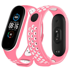 Onasi Pašček za uro Xiaomi Mi Band 5 in 6 - roza bel