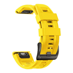 Onasi Silikonski pašček za uro 22 mm - Quick Fit - Fenix 5x / 6x - rumen