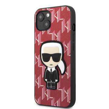 Karl Lagerfeld Originalen ovitek iPhone 13 Mini - Monogram ikonik -rdeča zaščita - KLHCP13SPMNIKPI