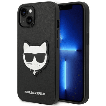 Karl Lagerfeld Originalen ovitek iPhone 14 Plus 6.7 - Choupette Head - črna zaščita - KLHCP14MSAPCHK