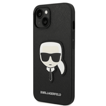 Karl Lagerfeld Originalen ovitek iPhone 14 6.1 - Karls Head - črna zaščita - KLHCP14SSAPKHK