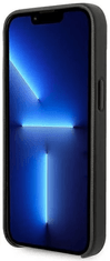 Karl Lagerfeld Originalen ovitek iPhone 14 6.1- Perforated Logo - črna usnjena zaščita - KLHCP14SFWHK
