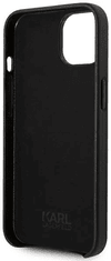 Karl Lagerfeld Originalen ovitek iPhone 14 6.1- Perforated Logo - črna usnjena zaščita - KLHCP14SFWHK