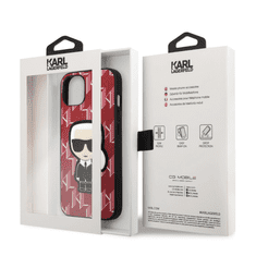Karl Lagerfeld Originalen ovitek iPhone 13 Mini - Monogram ikonik -rdeča zaščita - KLHCP13SPMNIKPI