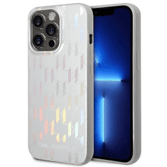Karl Lagerfeld Originalen ovitek iPhone 14 Pro Max Iridescent Monogram - srebrn ovitek - KLHCP14XLGMMSV3