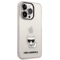 Karl Lagerfeld Originalen ovitek iPhone 14 6.1 - Choupette Logo - prozorno roza ovitek- KLHCP14SCTTRI