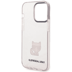 Karl Lagerfeld Originalen ovitek iPhone 14 6.1 - Choupette Logo - prozorno roza ovitek- KLHCP14SCTTRI