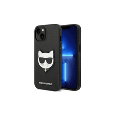 Karl Lagerfeld Originalen ovitek iPhone 14 6.1 - Choupette Head - črna zaščita - KLHCP14SSAPCHK