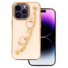 Onasi Trendy silikonski ovitek z zapestnico za Samsung Galaxy S21 FE G990 - roza s srčki
