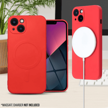 Onasi Silikonski ovitek MagSafe za iPhone 13 6.1 - mat rdeč