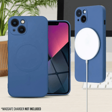 Onasi Silikonski ovitek MagSafe za iPhone 14 Plus - mat moder