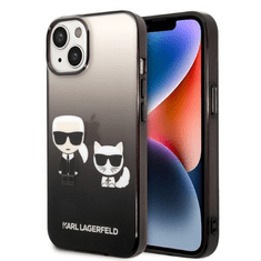 Karl Lagerfeld Originalen ovitek iPhone 14 Plus - Full Bodies - Gradient črna zaščita - KLHCP14STGKCK