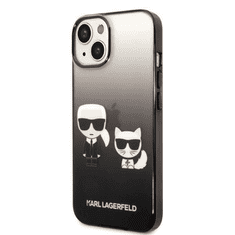 Karl Lagerfeld Originalen ovitek iPhone 14 Plus - Full Bodies - Gradient črna zaščita - KLHCP14STGKCK