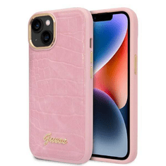 Guess GUHCP14SHGCRHP ovitek za iPhone 14 6.1 - roza z vzorcem kače