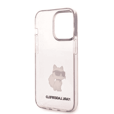 Karl Lagerfeld Originalen ovitek iPhone 14 Pro Max - IML NFT Choupette Logo - prozorno roza - KLHCP14XHNCHTCP