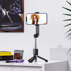 Borofone BY09 selfie tripod stojalo za snemanje in slikanje selfie posnetkov 75 cm - črn