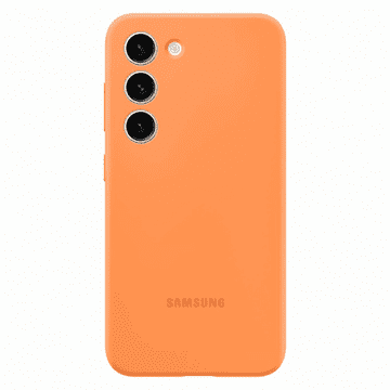 Samsung Original silikonski ovitek EF-PS916TOE za Galaxy S23 Plus 5G - oranžen