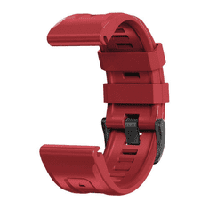 Onasi Silikonski pašček za uro 22 mm - Quick Fit - Fenix 5 / 6 / 6 Pro / 7 - rdeč