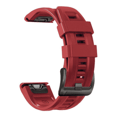 Onasi Silikonski pašček za uro 22 mm - Quick Fit - Fenix 5 / 6 / 6 Pro / 7 - rdeč