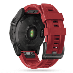 Onasi Silikonski pašček za uro 22 mm - Quick Fit - Fenix 5 / 6 / 6 Pro / 7 - rdeč