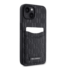 Karl Lagerfeld Originalen ovitek iPhone 14 6.1 - Saffiano Monogram - Card Slot - KLHCP14SSAKLHPPK