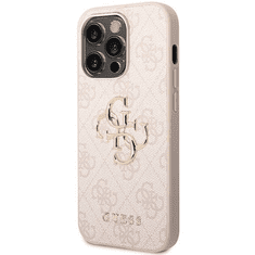 Guess GUHCP15L4GMGPI silikonski ovitek za iPhone 15 Pro - roza z zlatim logom