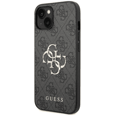 Guess GUHCP15M4GMGGR silikonski ovitek za iPhone 15 Plus - črn z zlatim logom