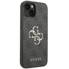 Guess GUHCP15M4GMGGR silikonski ovitek za iPhone 15 Plus - črn z zlatim logom