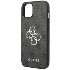 Guess GUHCP15M4GMGGR silikonski ovitek za iPhone 15 Plus - črn z zlatim logom