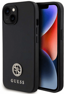 Guess GUHCP15SPS4DGPK silikonski ovitek za iPhone 15 - črn