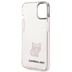 Karl Lagerfeld Originalen ovitek iPhone 14 Plus 6.7- Choupette Logo - prozorno roza ovitek - KLHCP14MCTTRI