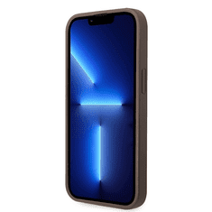 Guess GUHCP15S4GMGBR silikonski ovitek za iPhone 15 Plus - rjav z zlatim logom