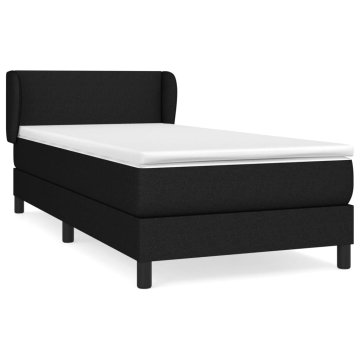 Vidaxl Box spring postelja z vzmetnico črna 100x200 cm blago